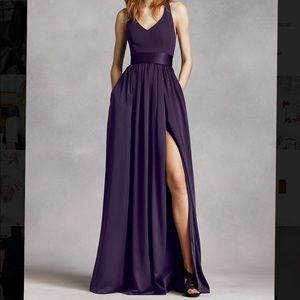 White by Vera Wang v neck halter gown